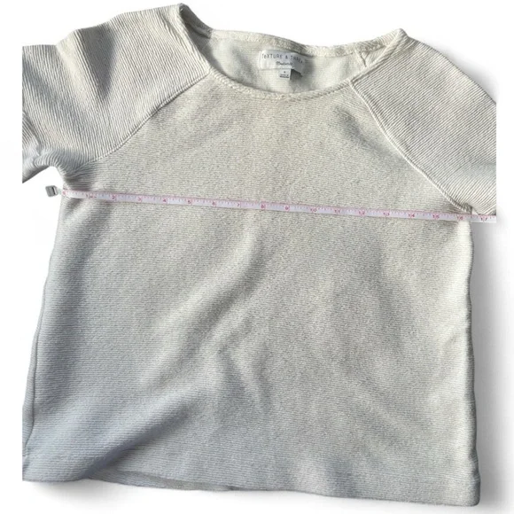 Madewell Texture and Thread 100% Cotton Puff Sleeve Winter White Top | Size S - Picture 5 of 6